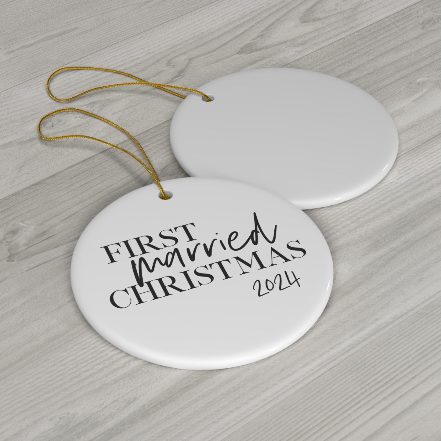 Personalized First Christmas Married Ornament, Mr. and Mrs. Tree Christmas Ornament, Our First Christmas Married, Wedding Anniversary Gift