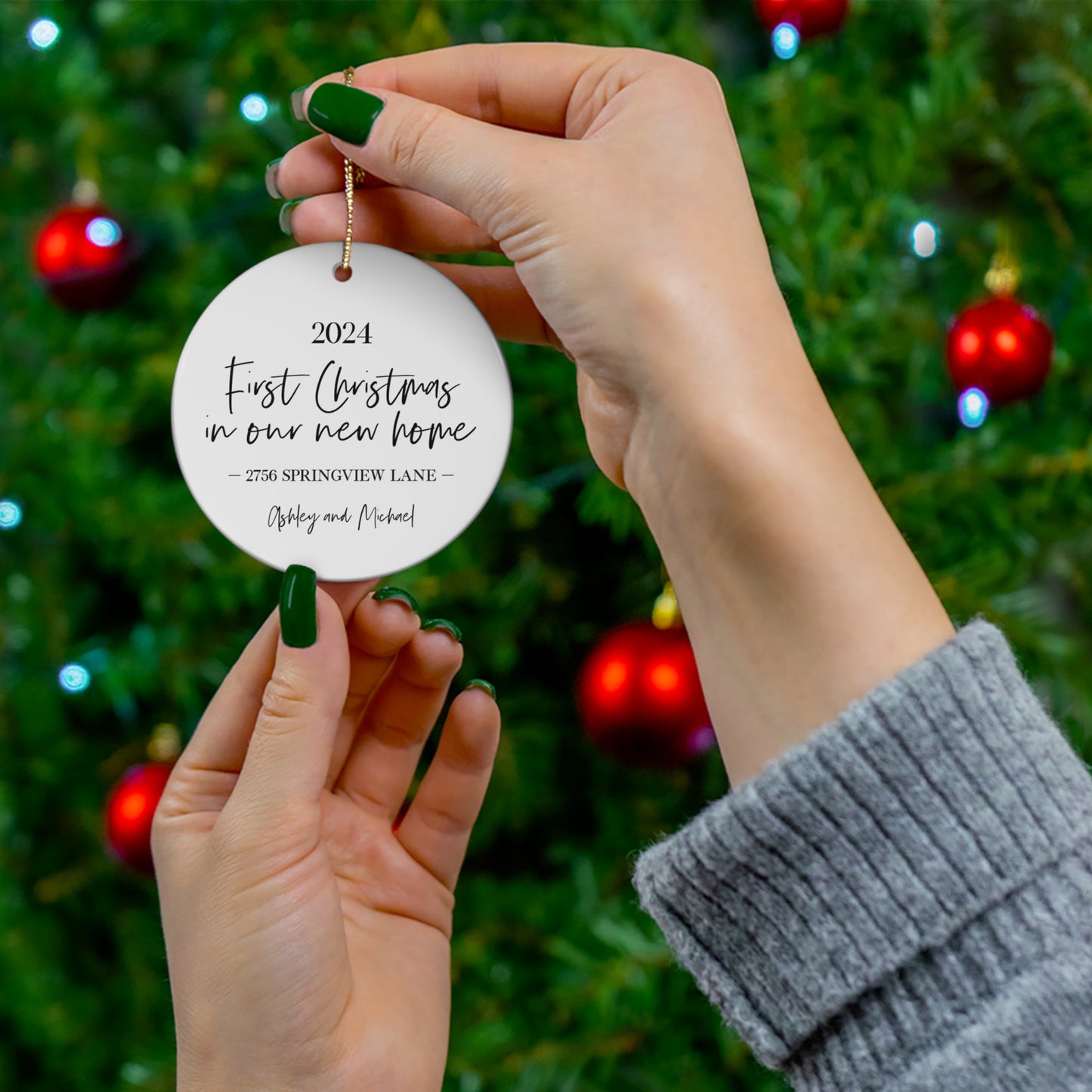 Personalized First Christmas New Home Names Year Ornament, First Home Christmas Tree, Our First Christmas New House, Housewarming Gift