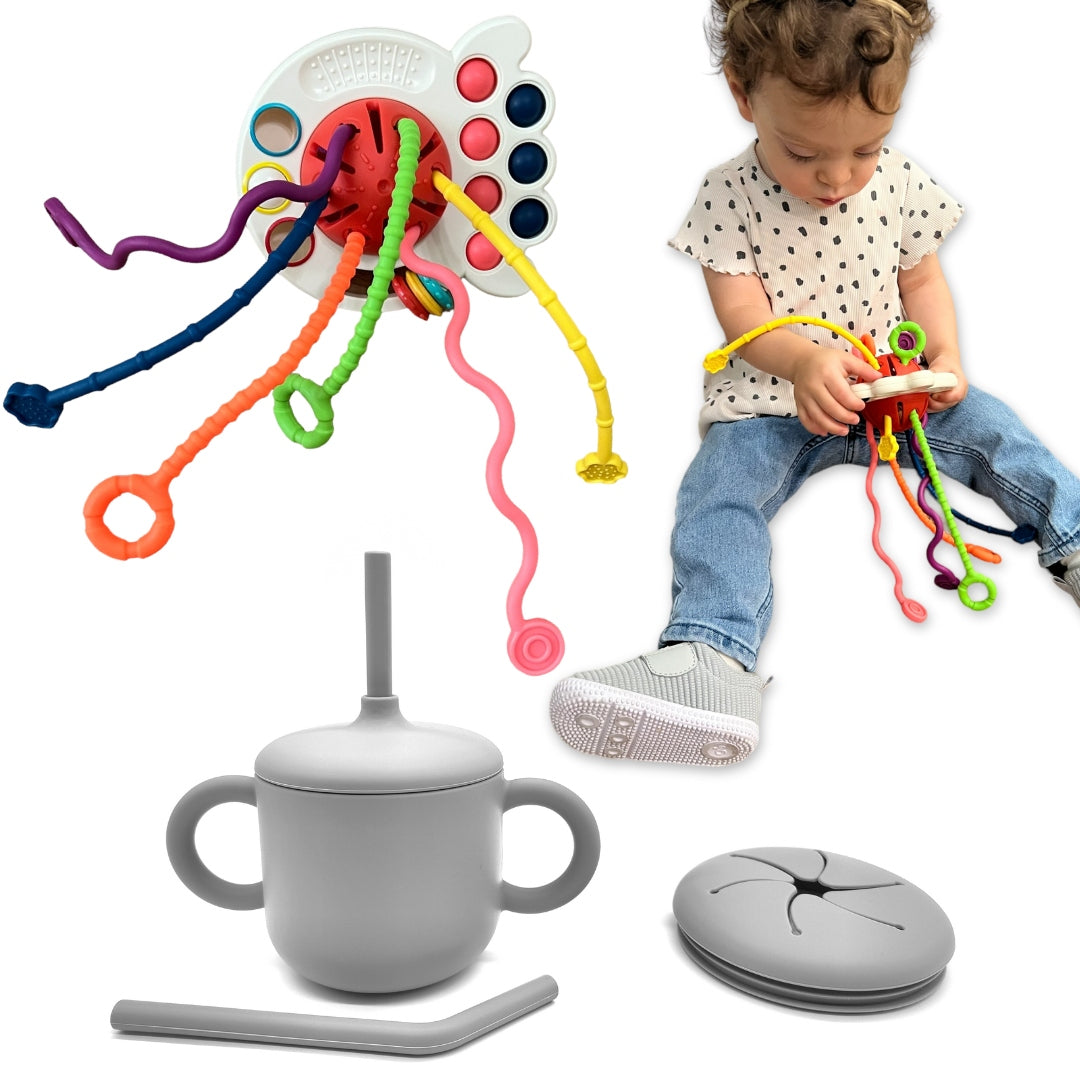 Montessori Toy and Silicone Cup Set