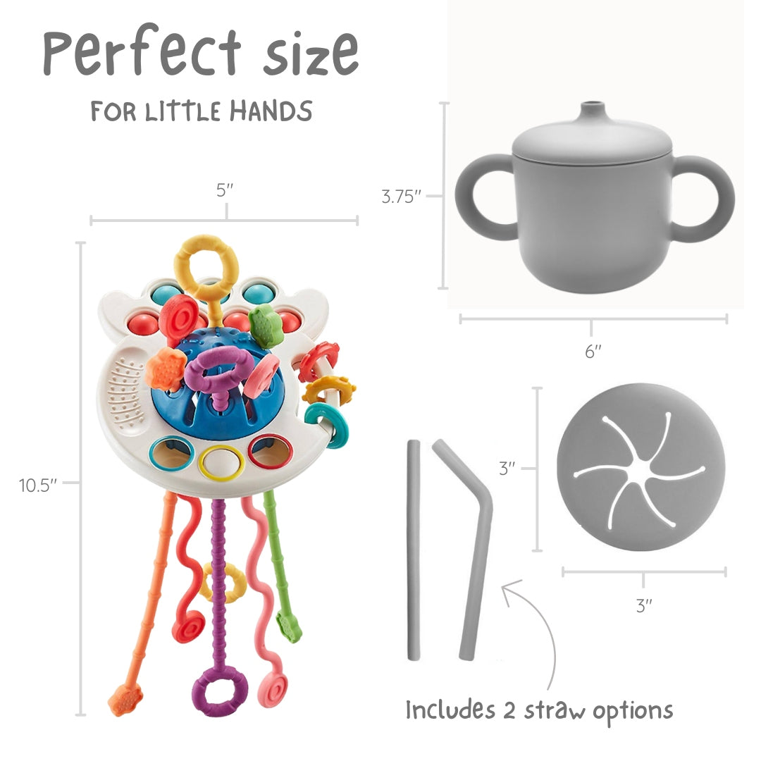 Montessori Toy and Silicone Cup Set