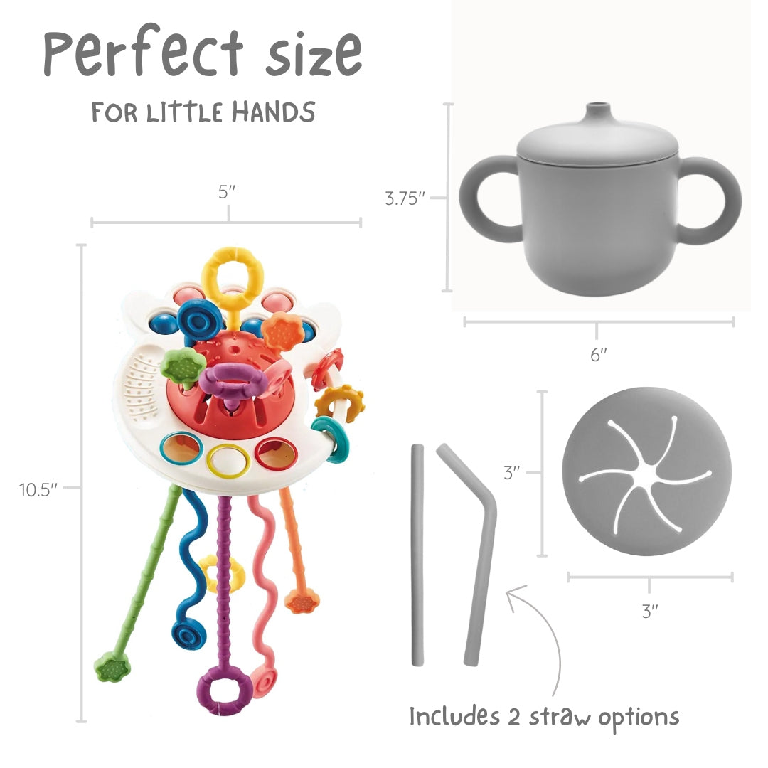 Montessori Toy and Silicone Cup Set