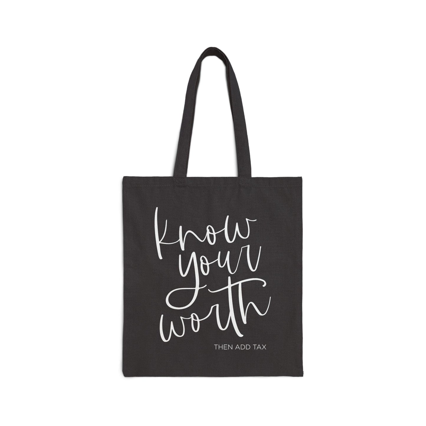 Know Your Worth Canvas Tote, Inspirational Tote Bag, Boss Lady, Self Worth, Positive Quote, Business Owner, Small Business, Canvas Bag