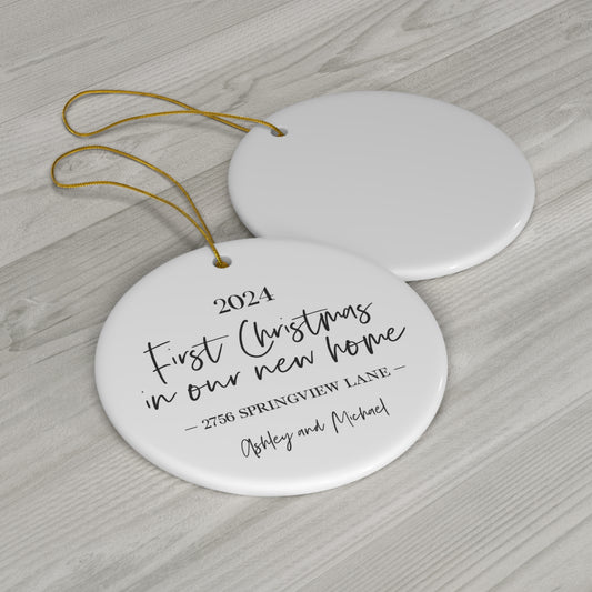 Personalized First Christmas New Home Names Year Ornament, First Home Christmas Tree, Our First Christmas New House, Housewarming Gift