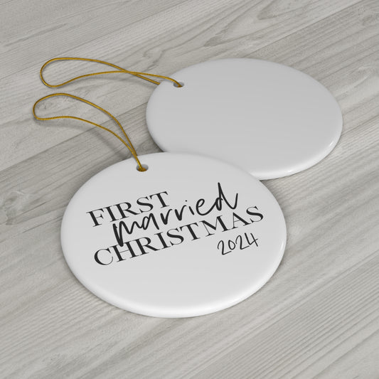 Personalized First Christmas Married Ornament, Mr. and Mrs. Tree Christmas Ornament, Our First Christmas Married, Wedding Anniversary Gift