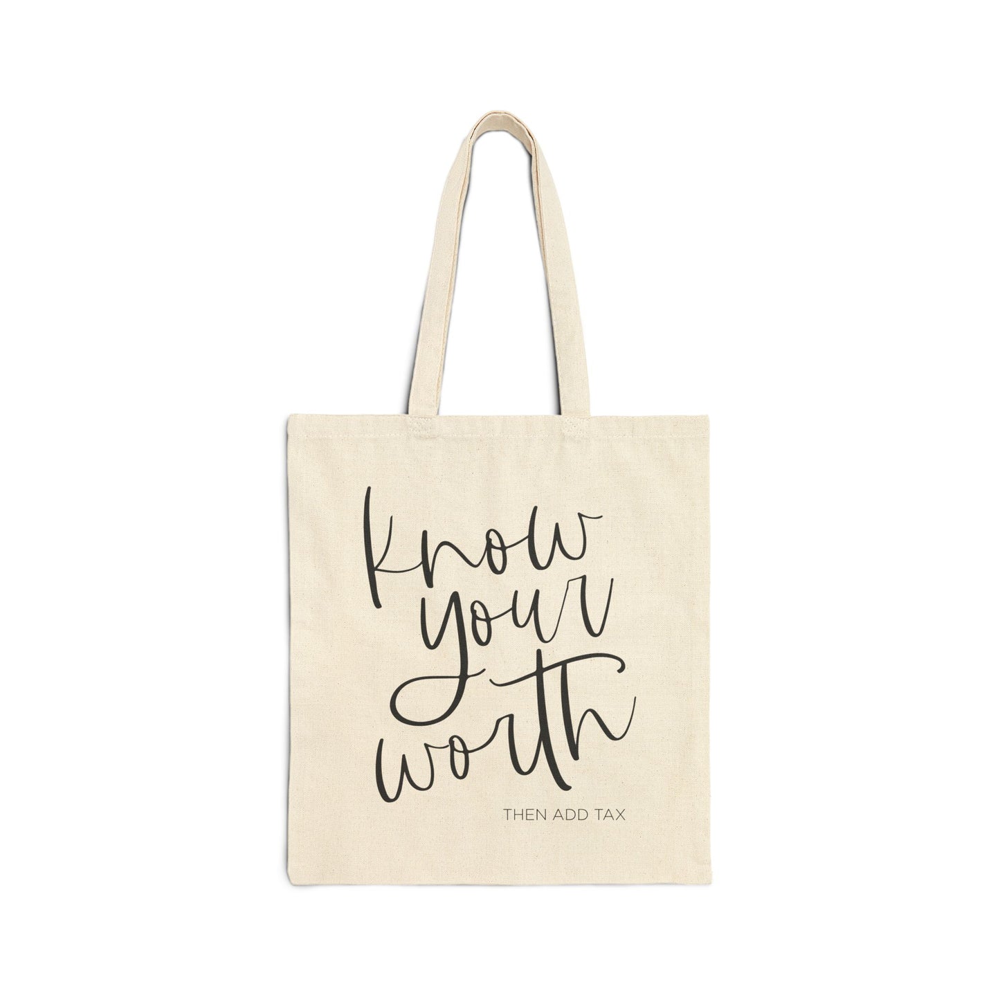 Know Your Worth Canvas Tote, Inspirational Tote Bag, Boss Lady, Self Worth, Positive Quote, Business Owner, Small Business, Canvas Bag