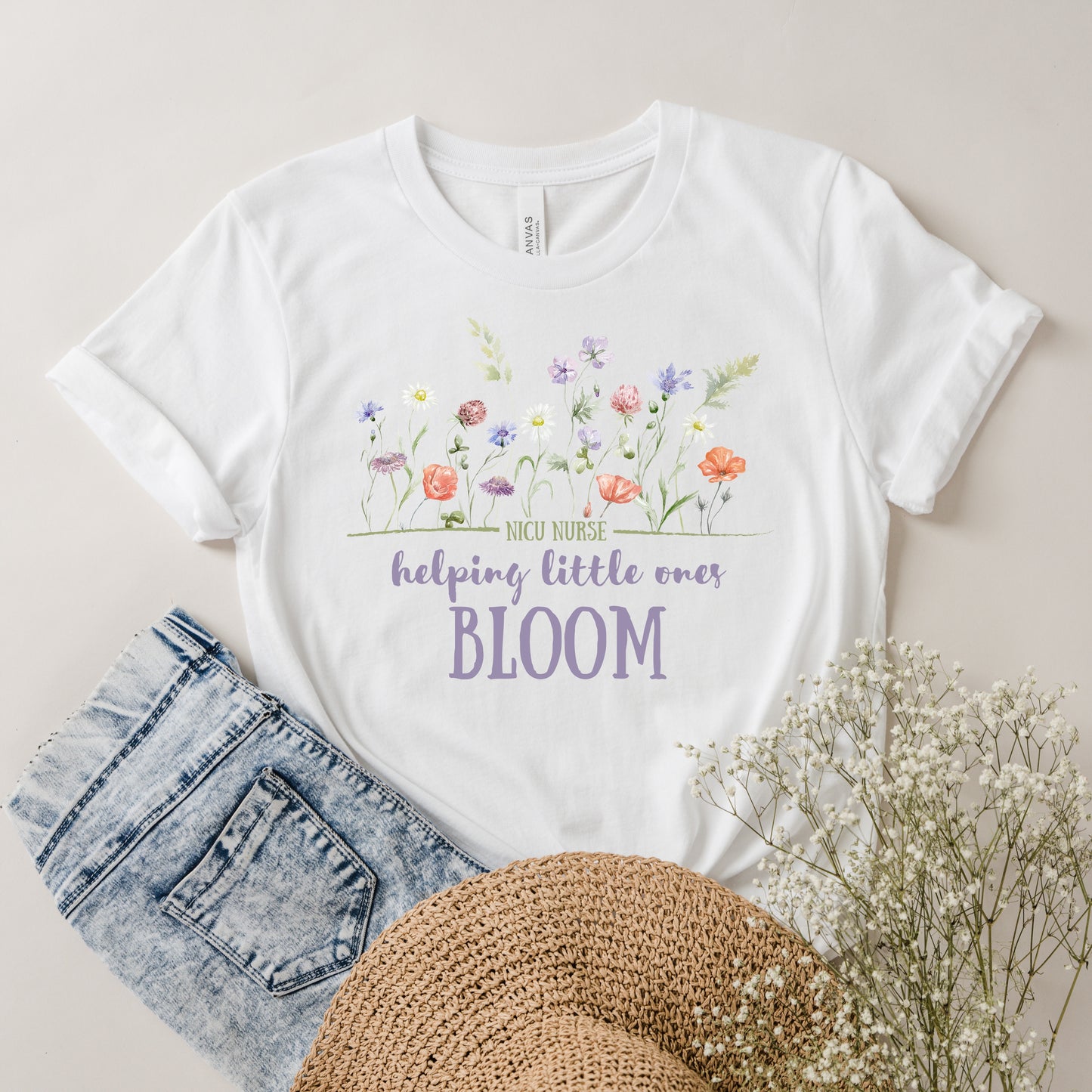 NICU Nurse Floral Shirt
