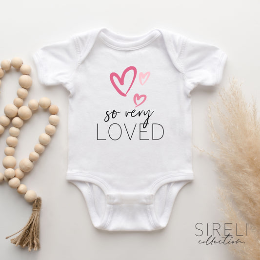 So Very Loved Baby Bodysuit, Baby Announcement, Baby Reveal, Announce Pregnancy, Pregnancy Reveal Husband Grandparents, Valentine's Day